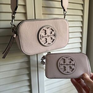 Tory Burch Miller Mini Crossbody & Card Case - Pale Pink - Like NEW